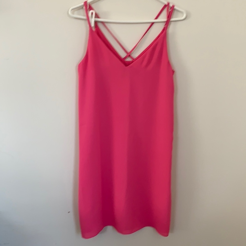 HOT PINK TOPSHOP CRISS CROSS BACK SUMMER DRESS 4